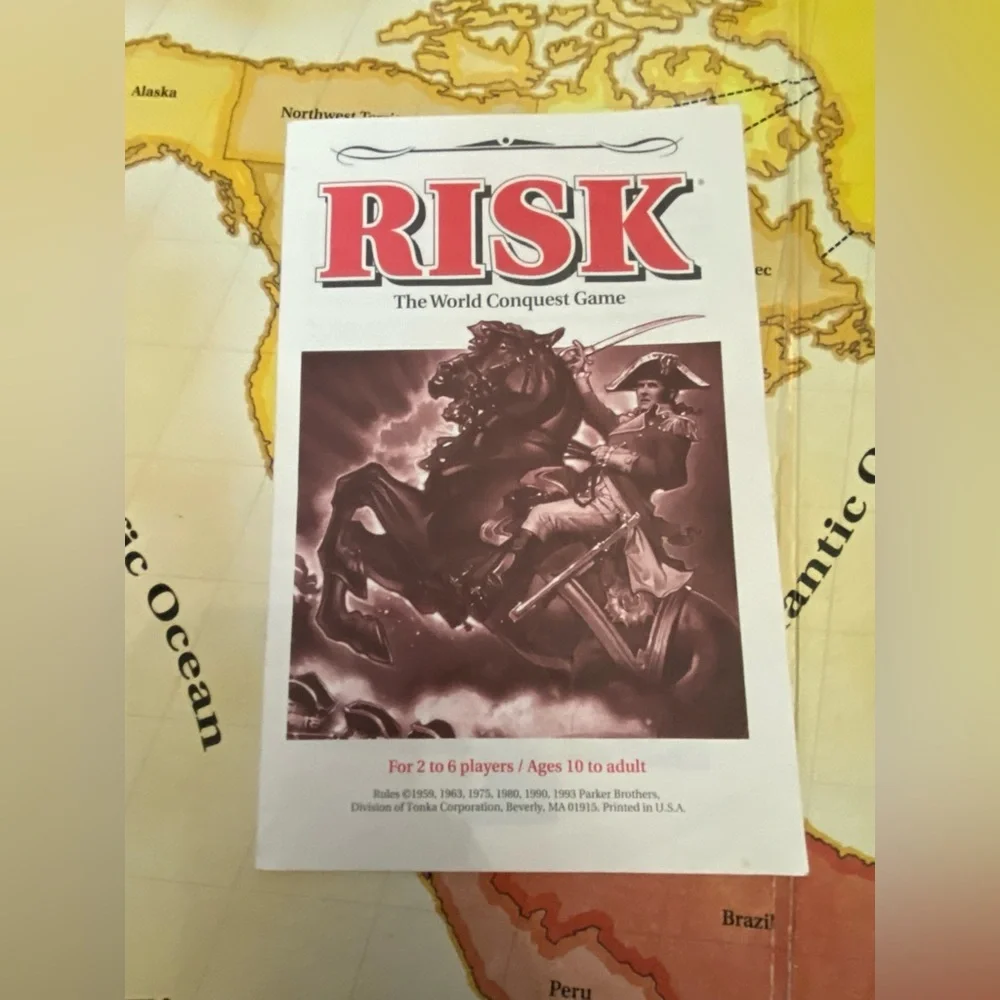 Vintage 1993 Risk The World Conquest Game Parker Brothers 2-6 Players Tonka Corp
